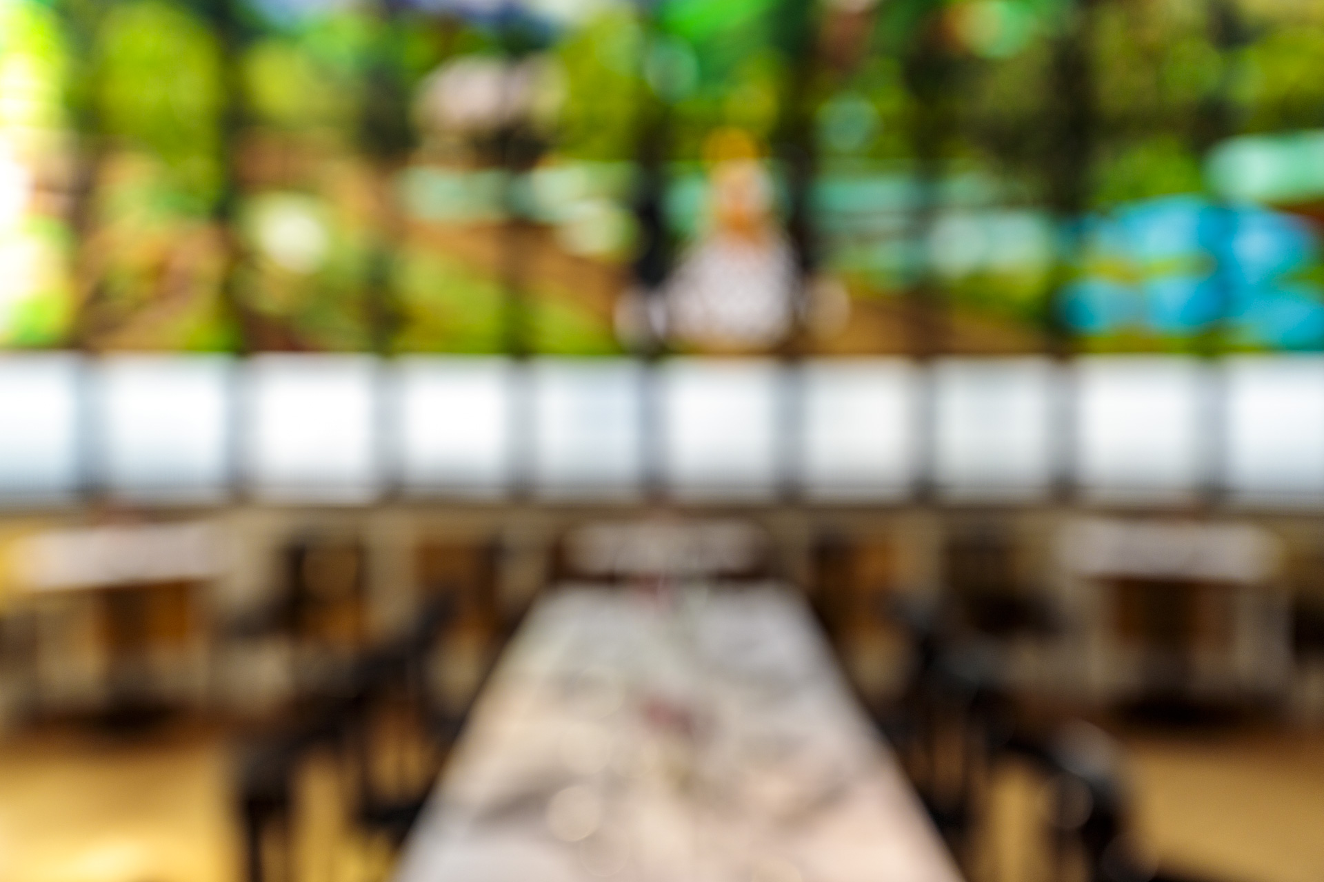 Breakfast in the stained glass hall